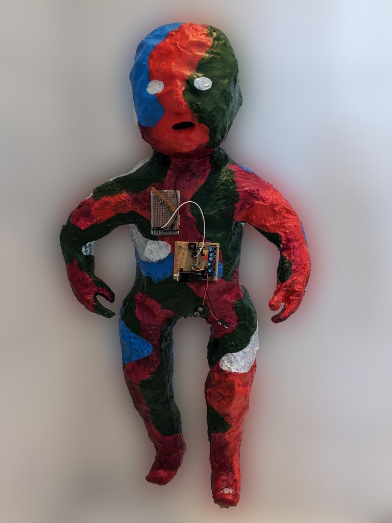 Rotating 360-degree view of a tender, lifelike baby sculpture from the Surrogate art project, symbolising lost parenthood for childless middle-aged adults.